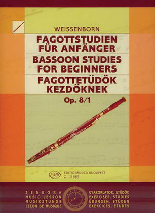 Book cover for Studies for Bassoon, Op. 8 – Volume 1