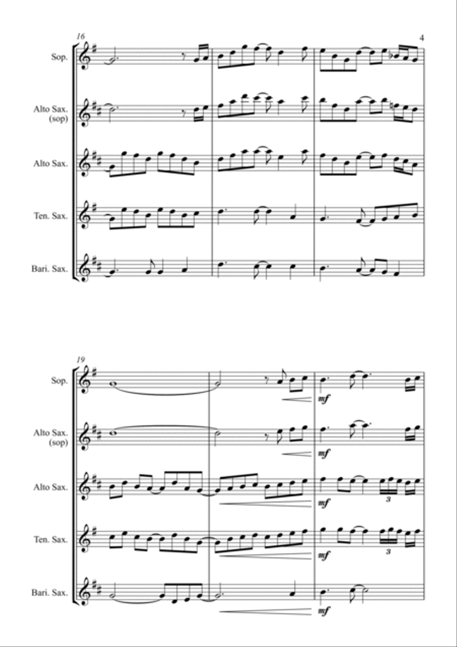 Tribute - for Saxophone Quartet Saxophone Quartet scores gallery preview page 5