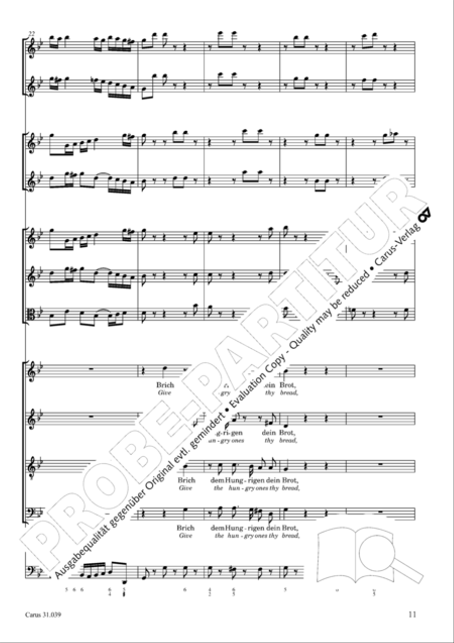Give the hungry ones thy bread (Brich dem Hungrigen dein Brot) 4-Part scores gallery preview page 11