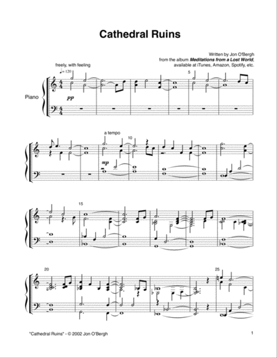 Cathedral Ruins Easy Piano scores gallery preview page 2