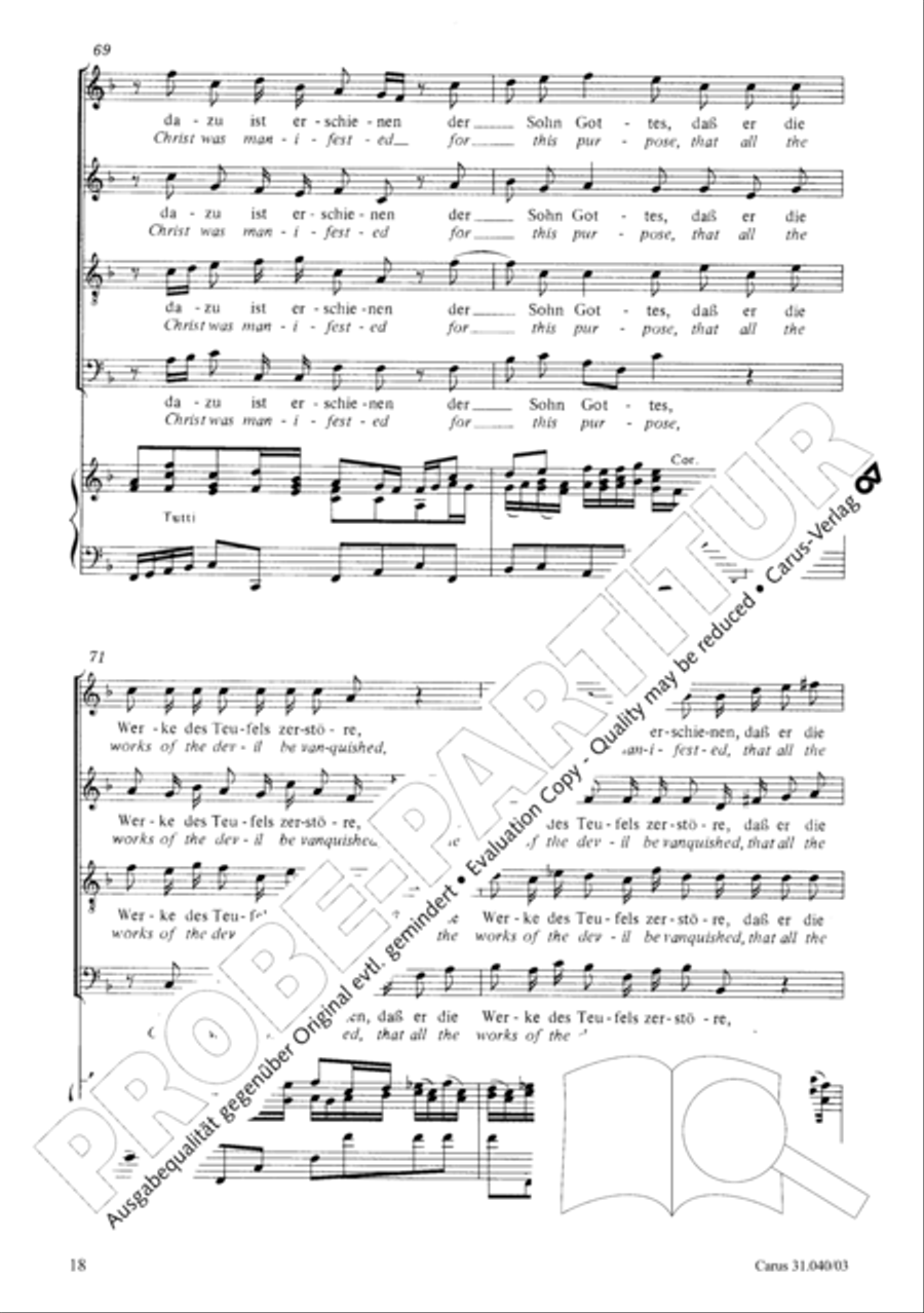 Christ was manifested for this purpose (Dazu ist erschienen der Sohn Gottes) ATB scores gallery preview page 19