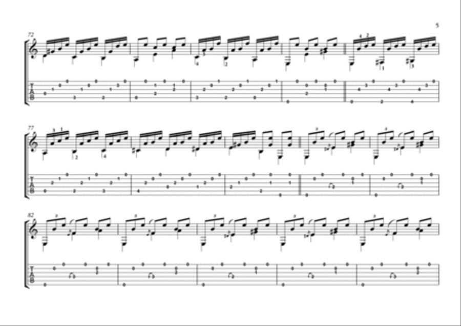 Macarena spanish guitar solo Classical Guitar scores gallery preview page 5