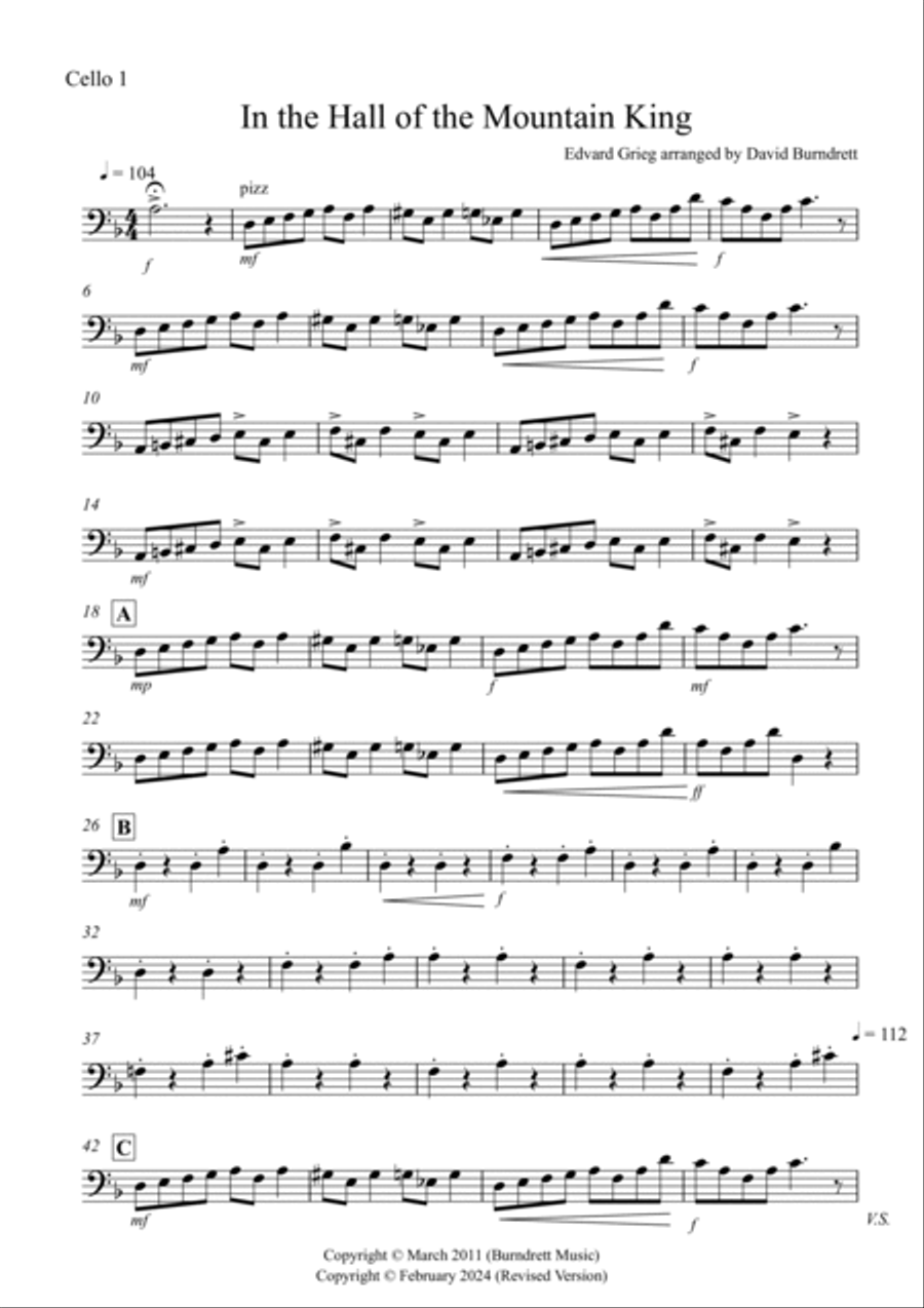 In the Hall of the Mountain King for Cello Duet String Duet scores gallery preview page 5