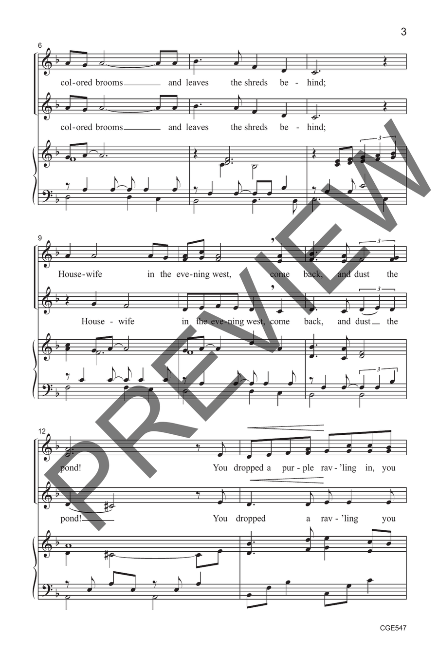 Evening (SSA) SSA scores gallery preview page 4