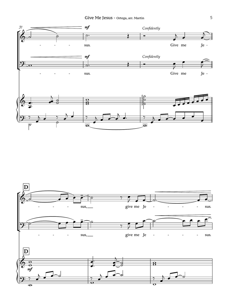 Give Me Jesus - Vocal duet with piano in High and Low Key Baritone Horn TC scores gallery preview page 6