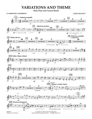 Variations And Theme (for Flute Solo And Band) - Eb Baritone Saxophone