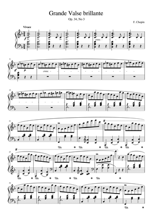Book cover for Chopin Waltz Op. 34 No. 3 in F Major Grande Waltz Brillante