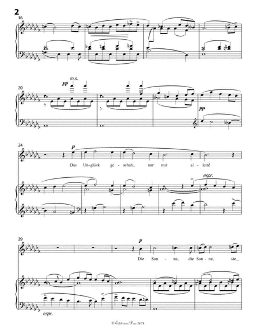 Nun will die Sonn so hell aufgehn, by Mahler, in a flat minor Piano, Vocal scores gallery preview page 4