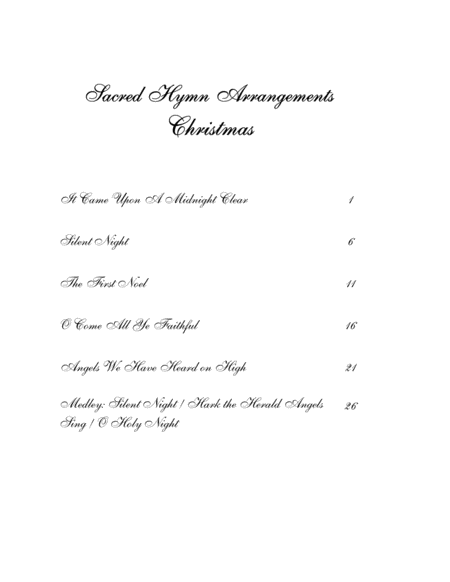 Sacred Hymn Arrangements for Piano - Christmas