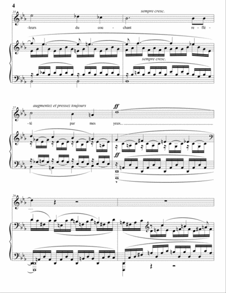 DUPARC: La vie antérieure (transposed to E-flat major) Voice scores gallery preview page 5