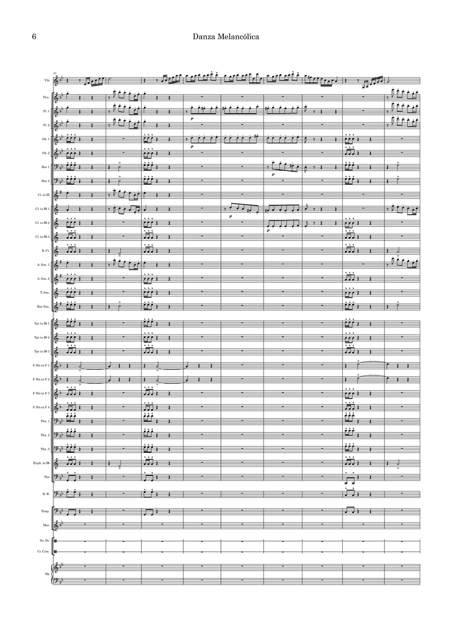 Danza Melancólica Concert Band scores gallery preview page 6