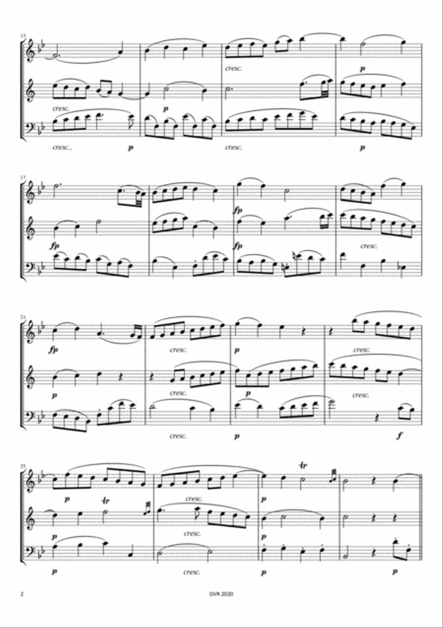 Mozart - Adagio Kv410 for Reed Trio (Oboe, Clarinet, Bassoon) Woodwind Trio scores gallery preview page 4