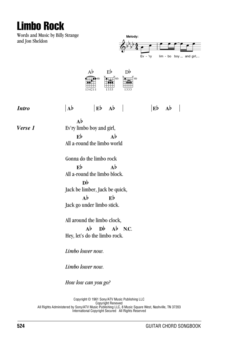 Limbo Rock Acoustic Guitar scores gallery preview page 1