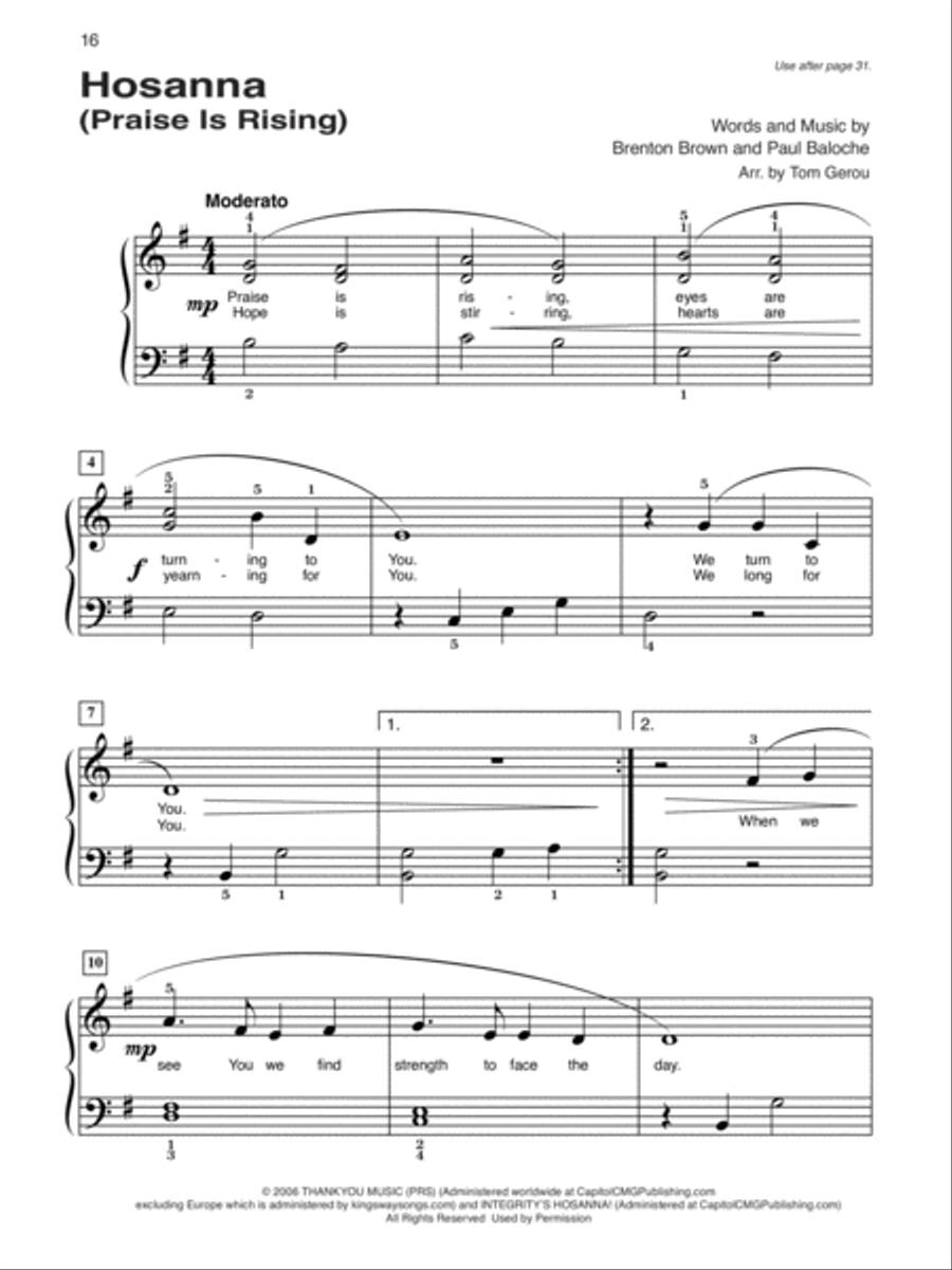 Alfred's Basic Piano Course Praise Hits, Level 2 Piano Method scores gallery preview page 9