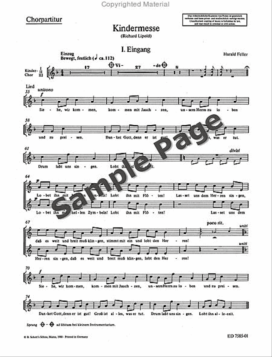 Kindermesse Chorus Score Children's Choir scores gallery preview page 2