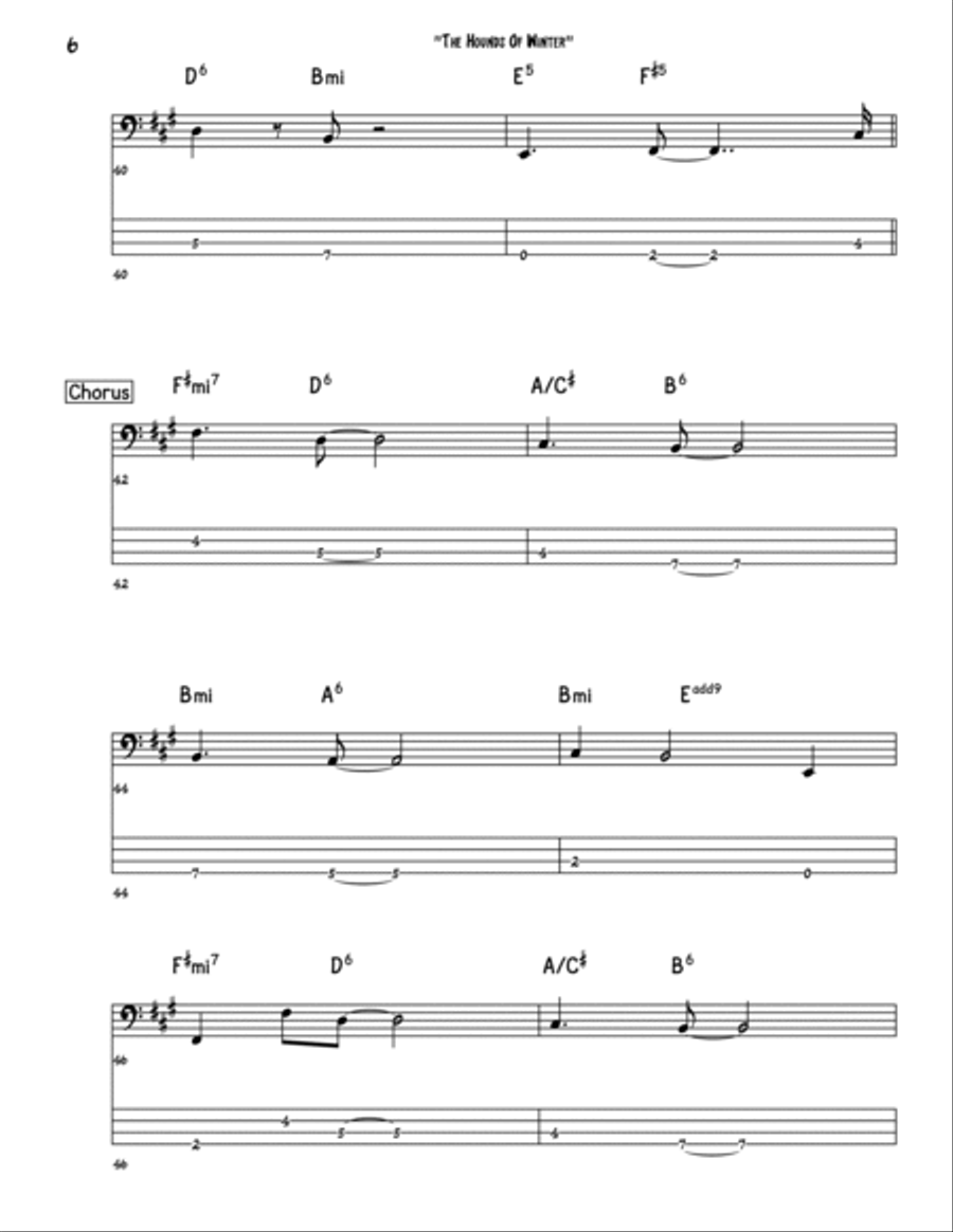 The Hounds Of Winter Bass Guitar scores gallery preview page 6