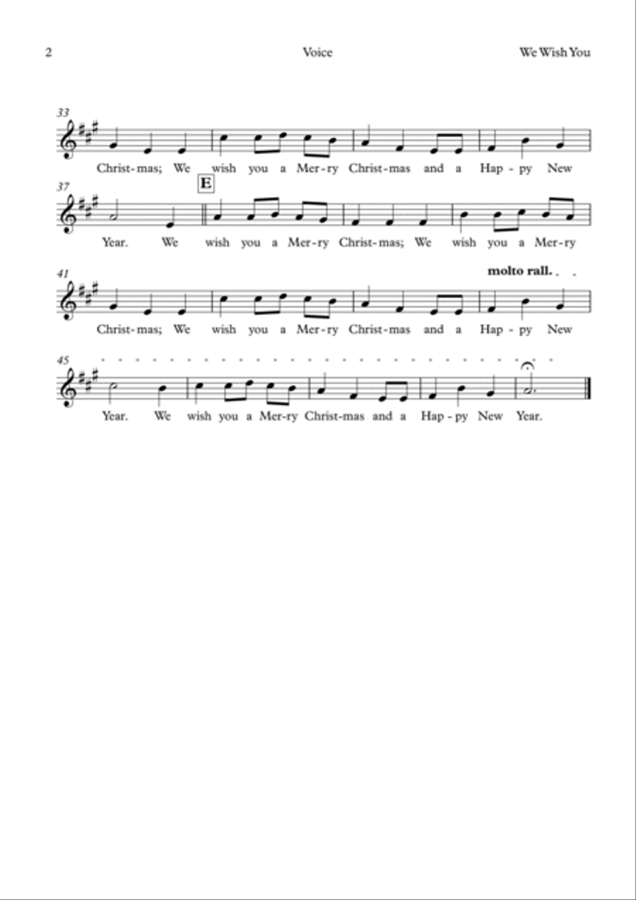 We Wish You a Merry Christmas - Vocal with Choir and Pops Orchestra Key of A Choir scores gallery preview page 6