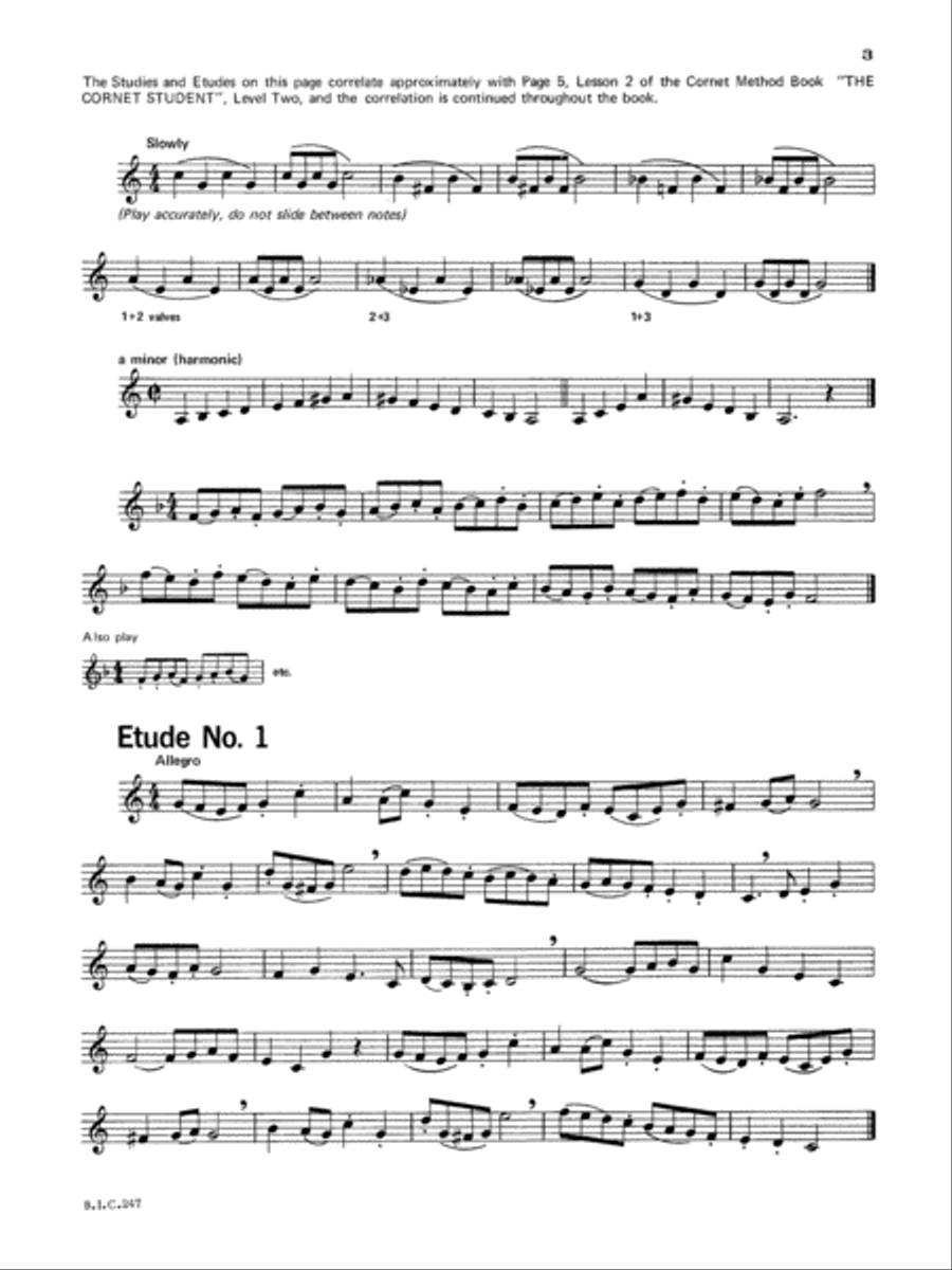 Student Instrumental Course Studies and Melodious Etudes for Cornet Cornet scores gallery preview page 3
