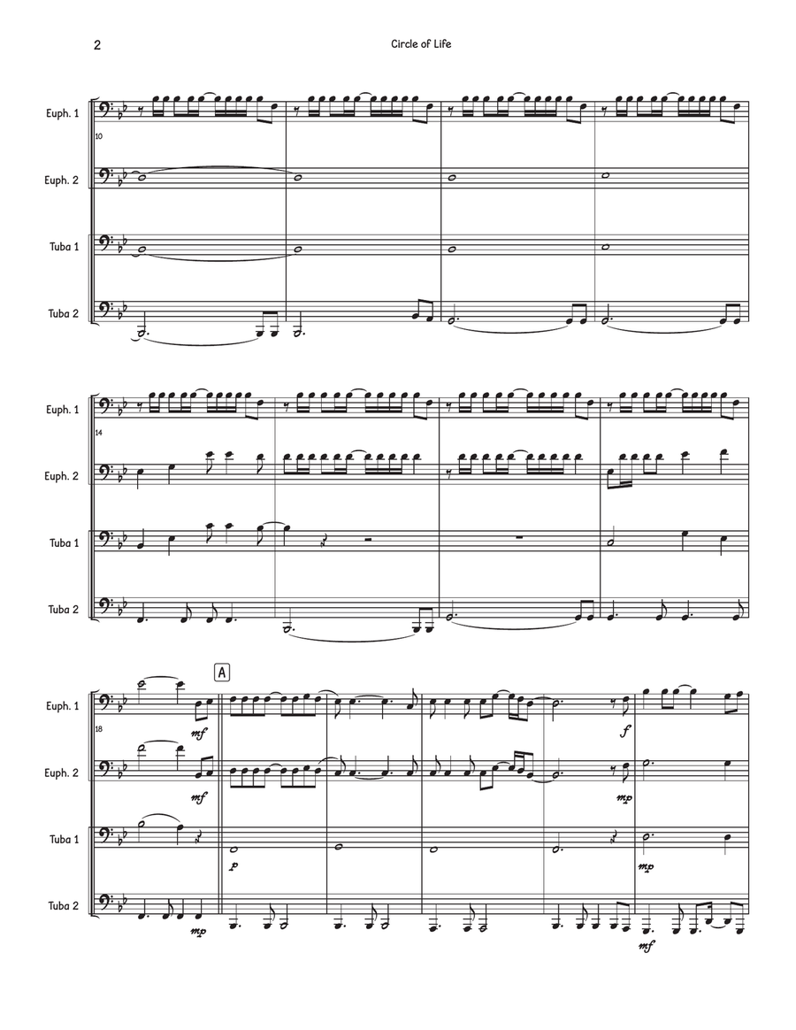 Circle Of Life Circle Of Life Brass Quartet scores gallery preview page 2