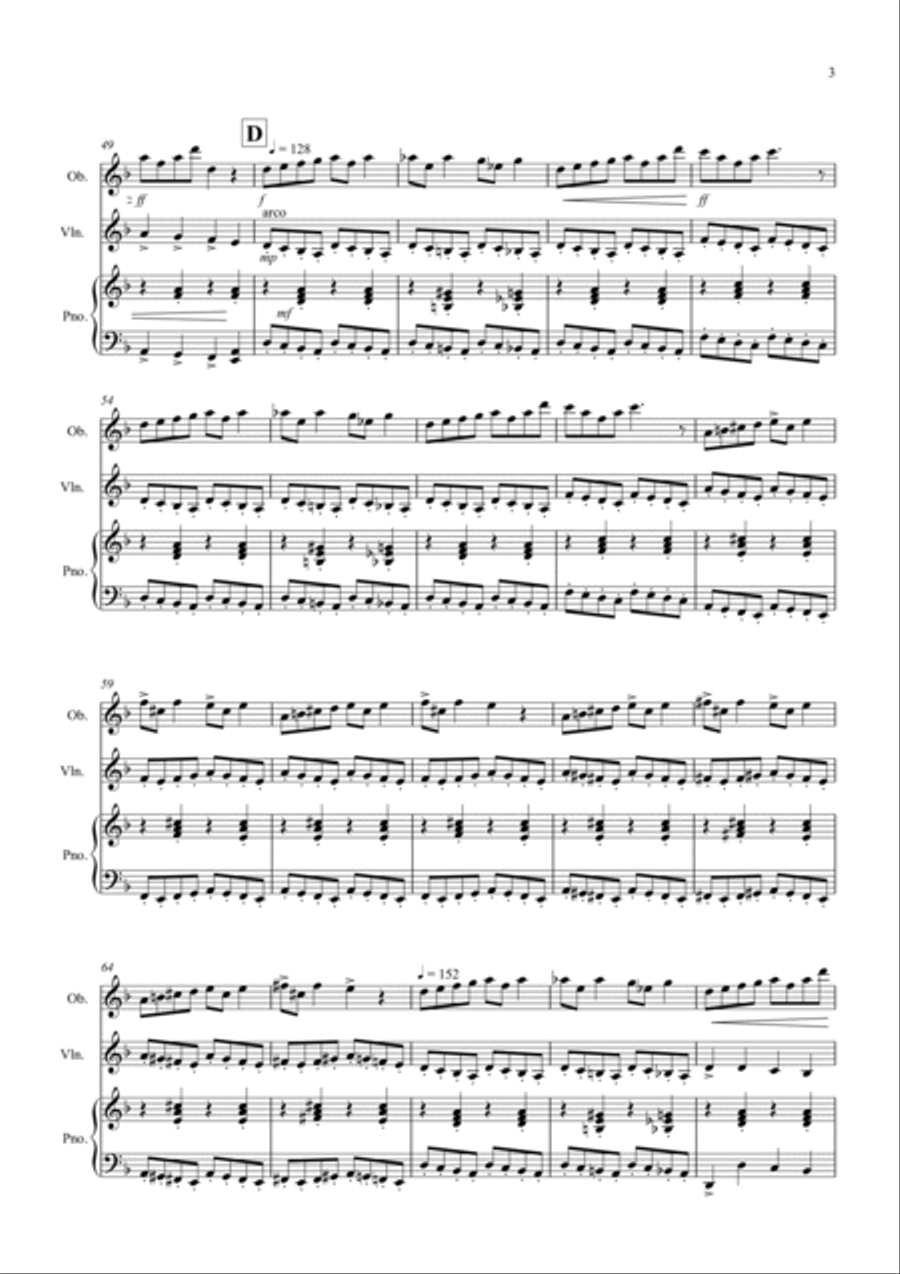 In the Hall of the Mountain King for Oboe and Violin Duet Oboe scores gallery preview page 3