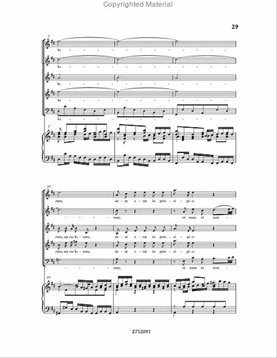 Cantata No. 191: Gloria in Excelsis Deo, BWV 191 4-Part scores gallery preview page 29