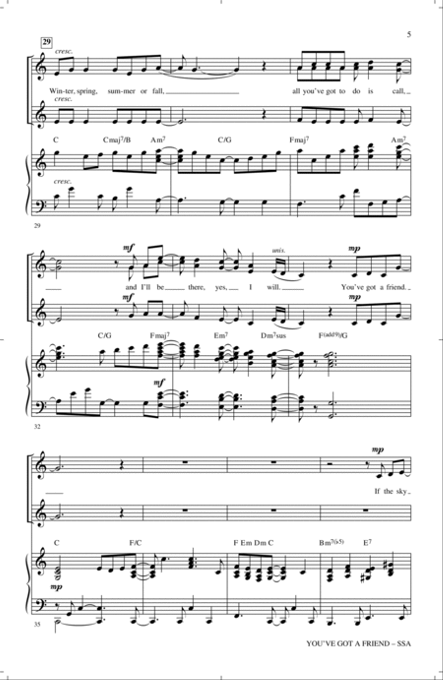 You've Got A Friend (arr. Mac Huff) SSA scores gallery preview page 4