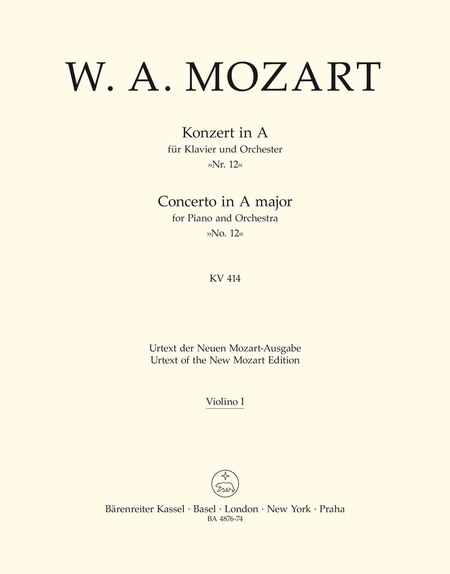 Concerto for Piano and Orchestra, No. 12 A major, KV 414