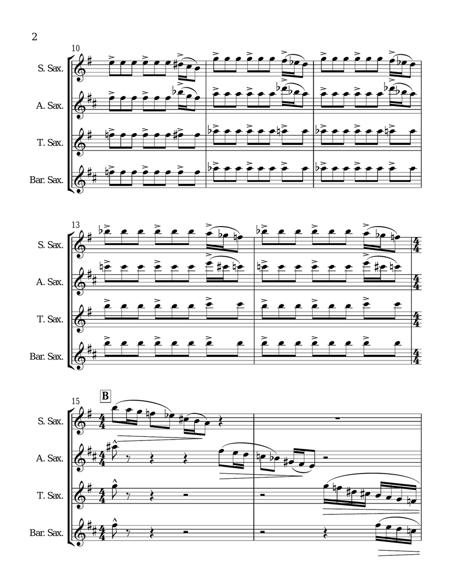Novacaine Saxophone Solo scores gallery preview page 2