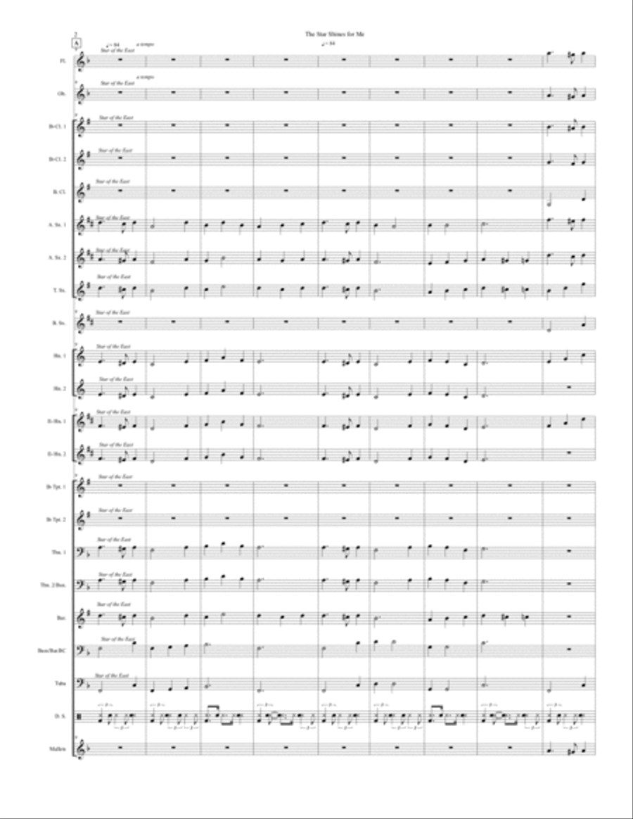 The Star Shines for Me Concert Band scores gallery preview page 2