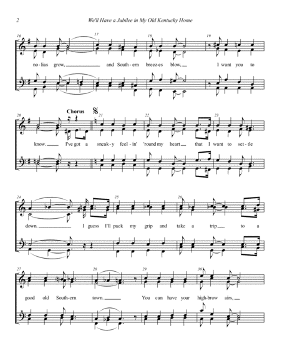 We'll Have a Jubilee In My Old Kentucky Home SSAA scores gallery preview page 2