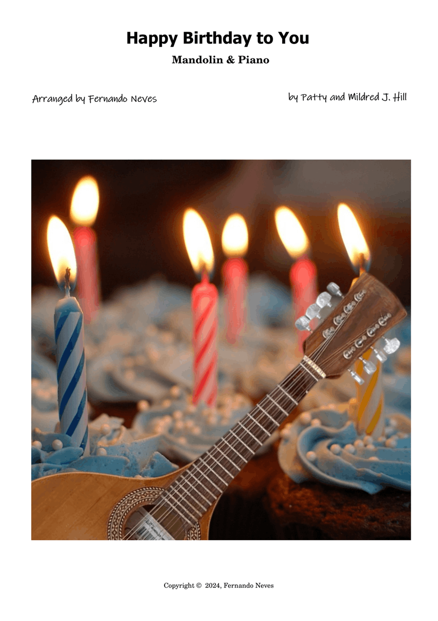 Happy Birthday to You Mandolin scores gallery preview page 1