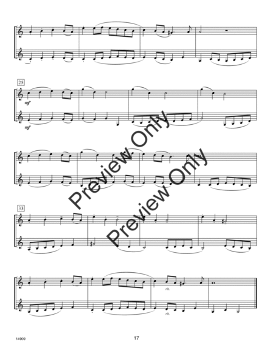 30 Melodious Duets- Clarinet Woodwind Duet scores gallery preview page 17