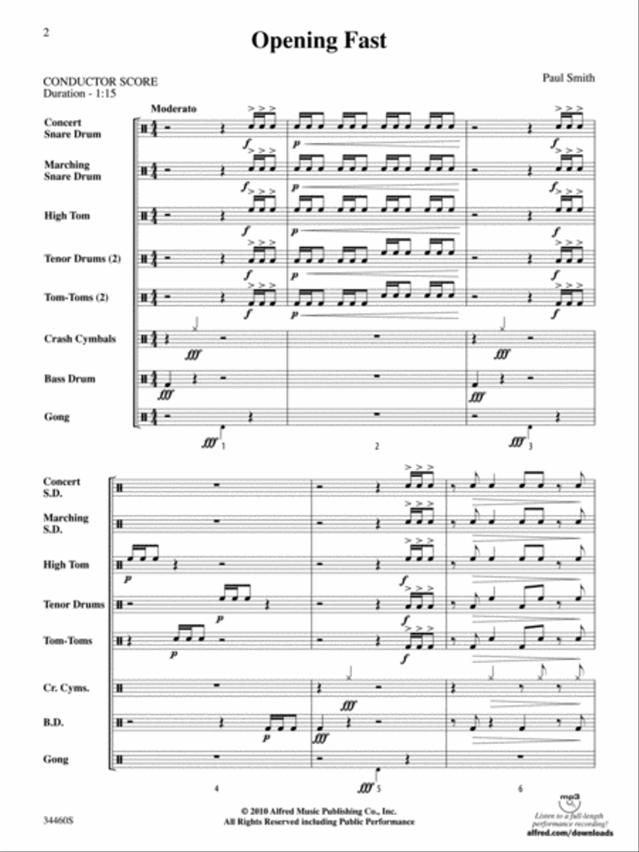 Opening Fast Opening Fast Percussion Ensemble scores gallery preview page 3