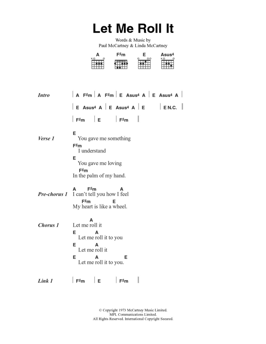 Let Me Roll It Acoustic Guitar scores gallery preview page 1