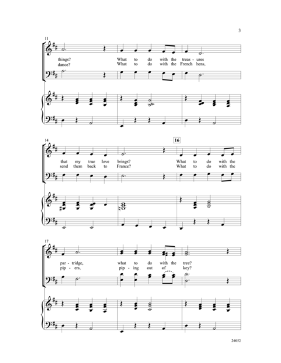 My True Love Gave to Me (What to Do with the Presents?) 4-Part scores gallery preview page 3