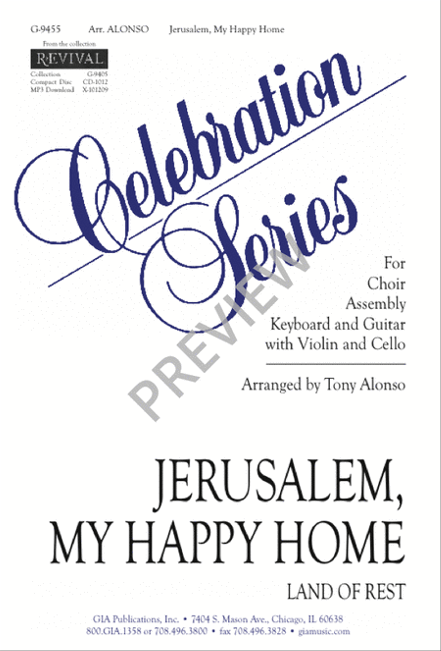 Jerusalem, My Happy Home 3-Part scores gallery preview page 2