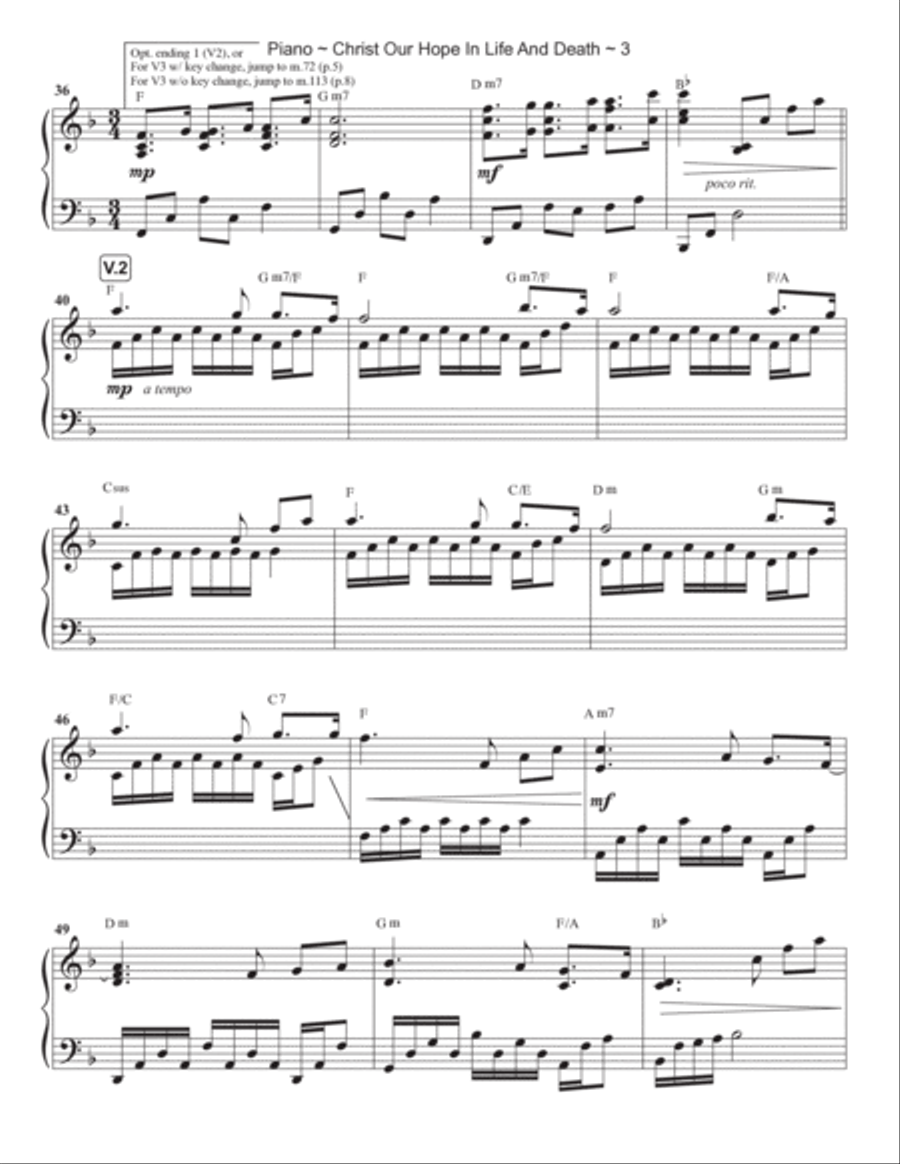 Christ Our Hope In Life And Death Piano Solo scores gallery preview page 4