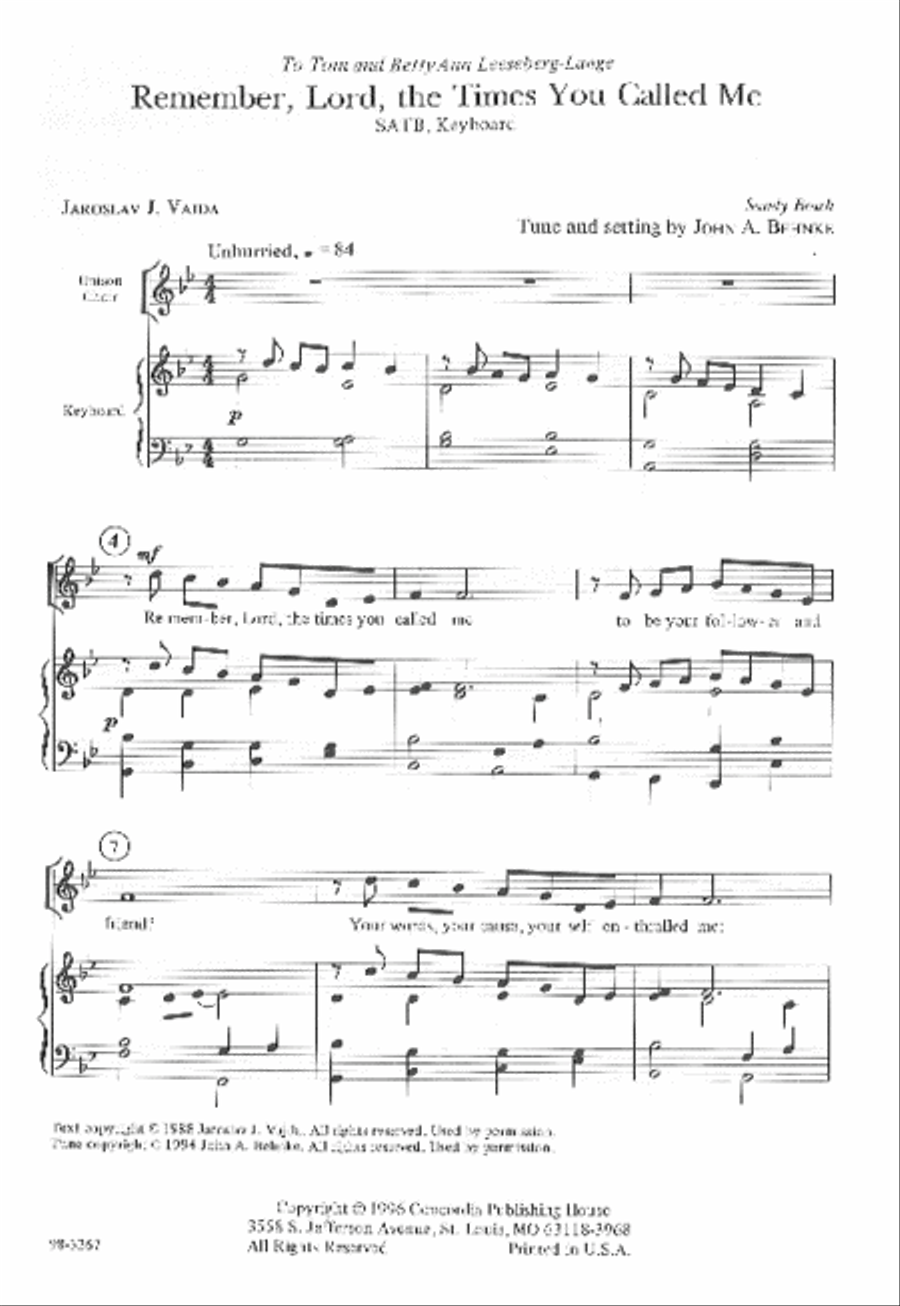 Remember, Lord, the Times You Called Me 4-Part scores gallery preview page 2