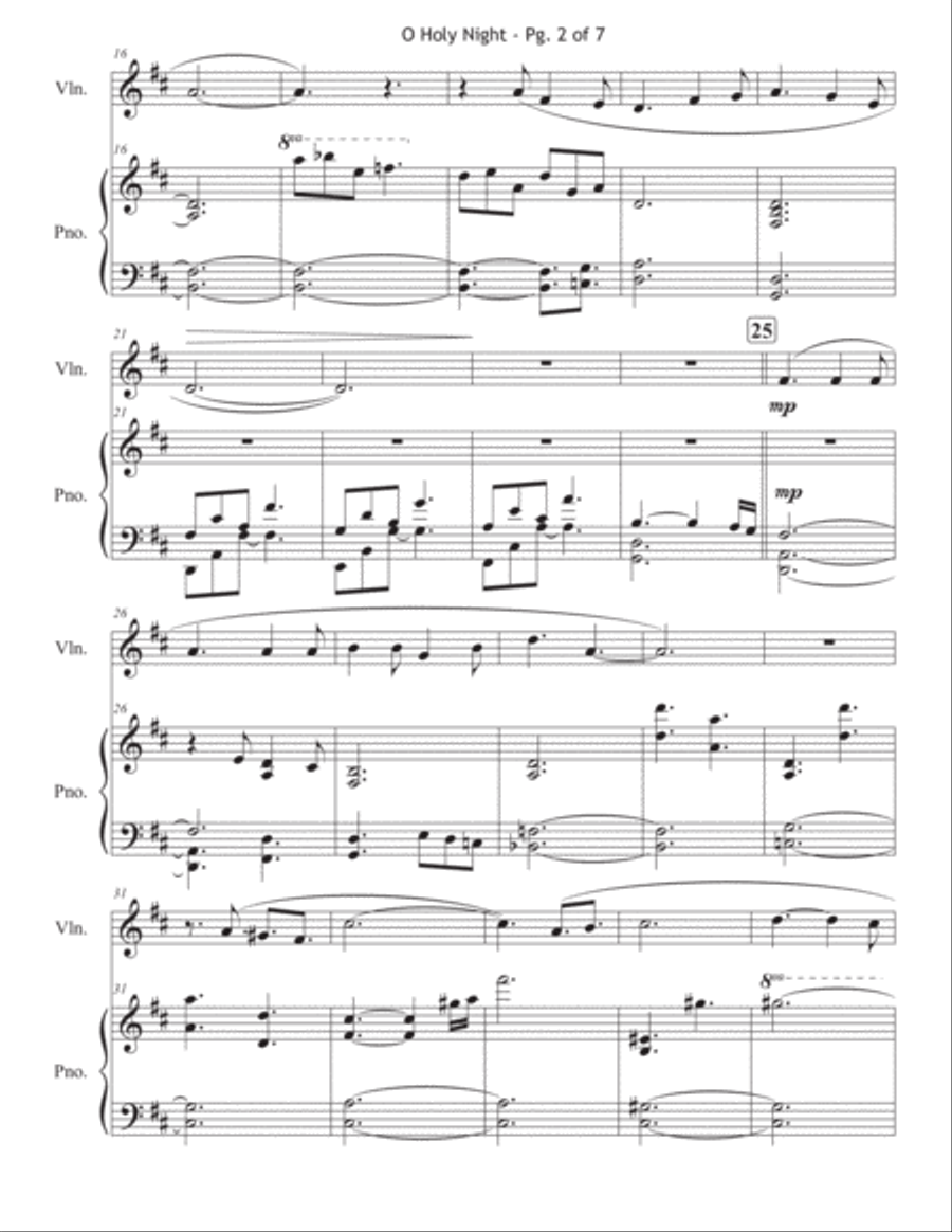 O Holy Night - Advanced Violin and Piano Violin Solo scores gallery preview page 3