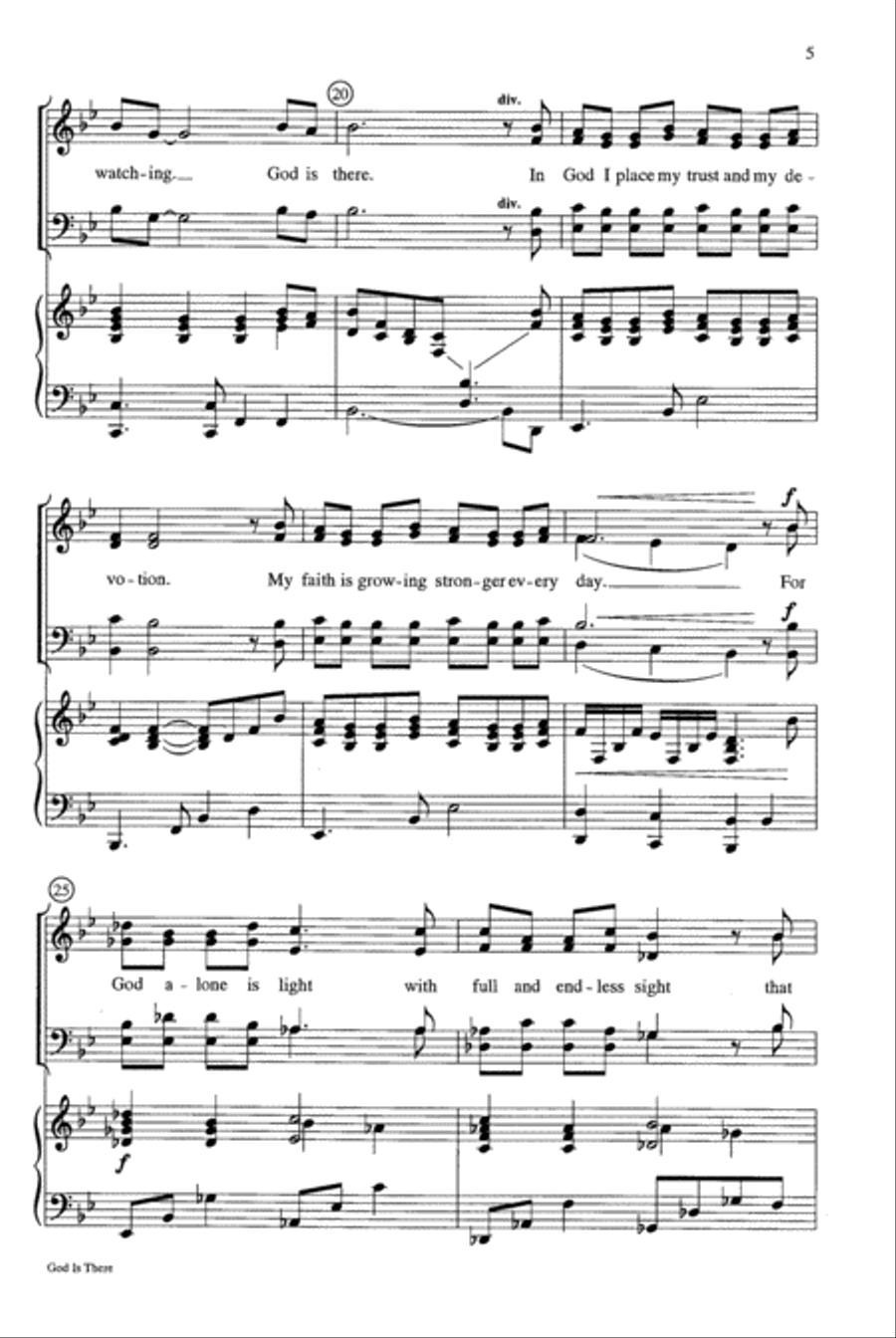 God Is There 4-Part scores gallery preview page 4