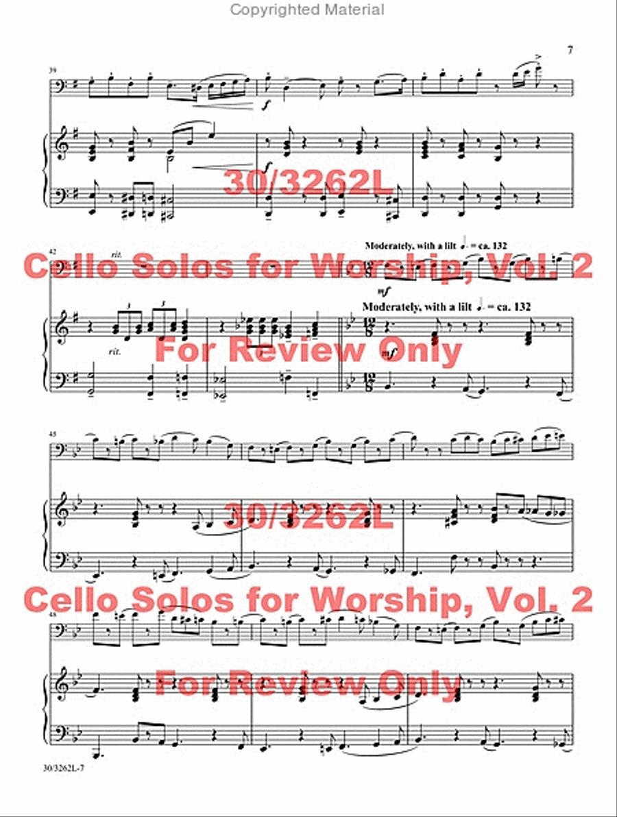 Cello Solos for Worship, Vol. 2 Piano scores gallery preview page 5