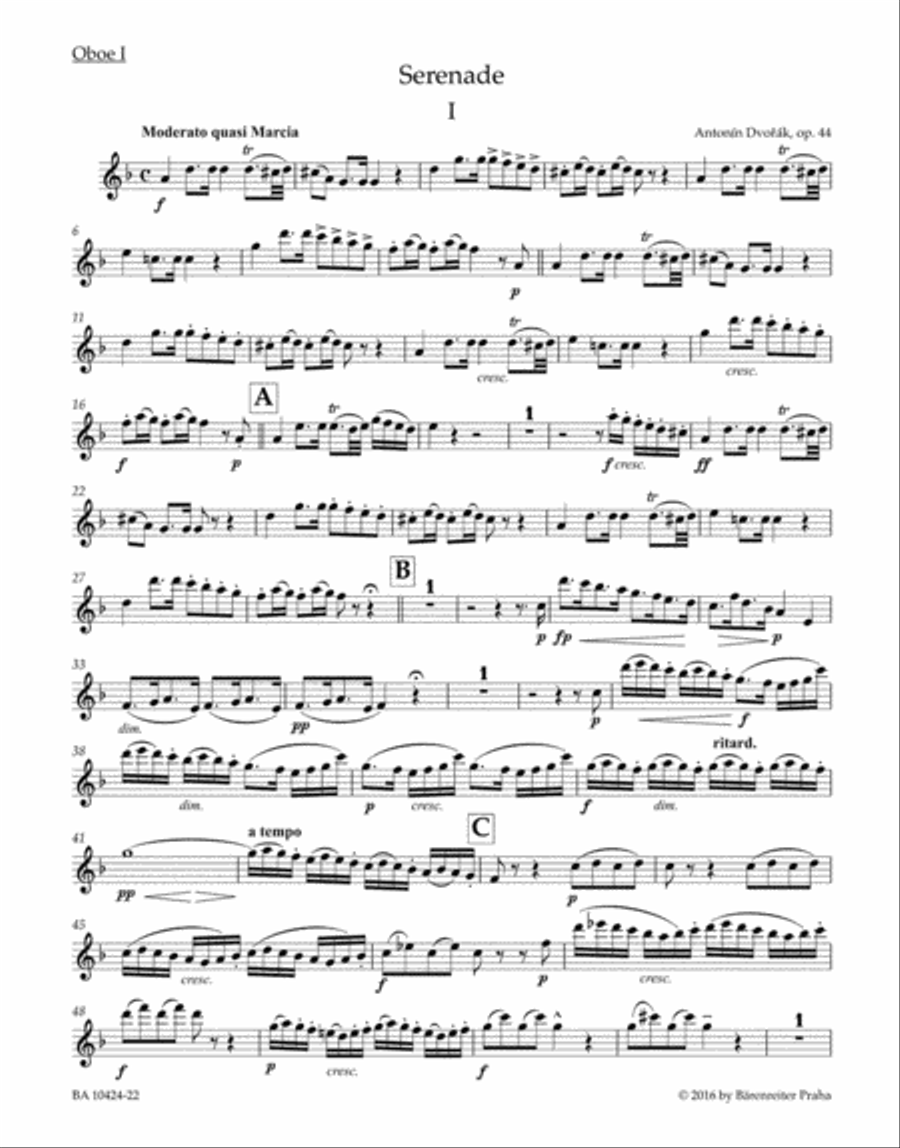 Serenade for Wind Instruments, Violoncello and Double Bass op. 44 Bassoon scores gallery preview page 2