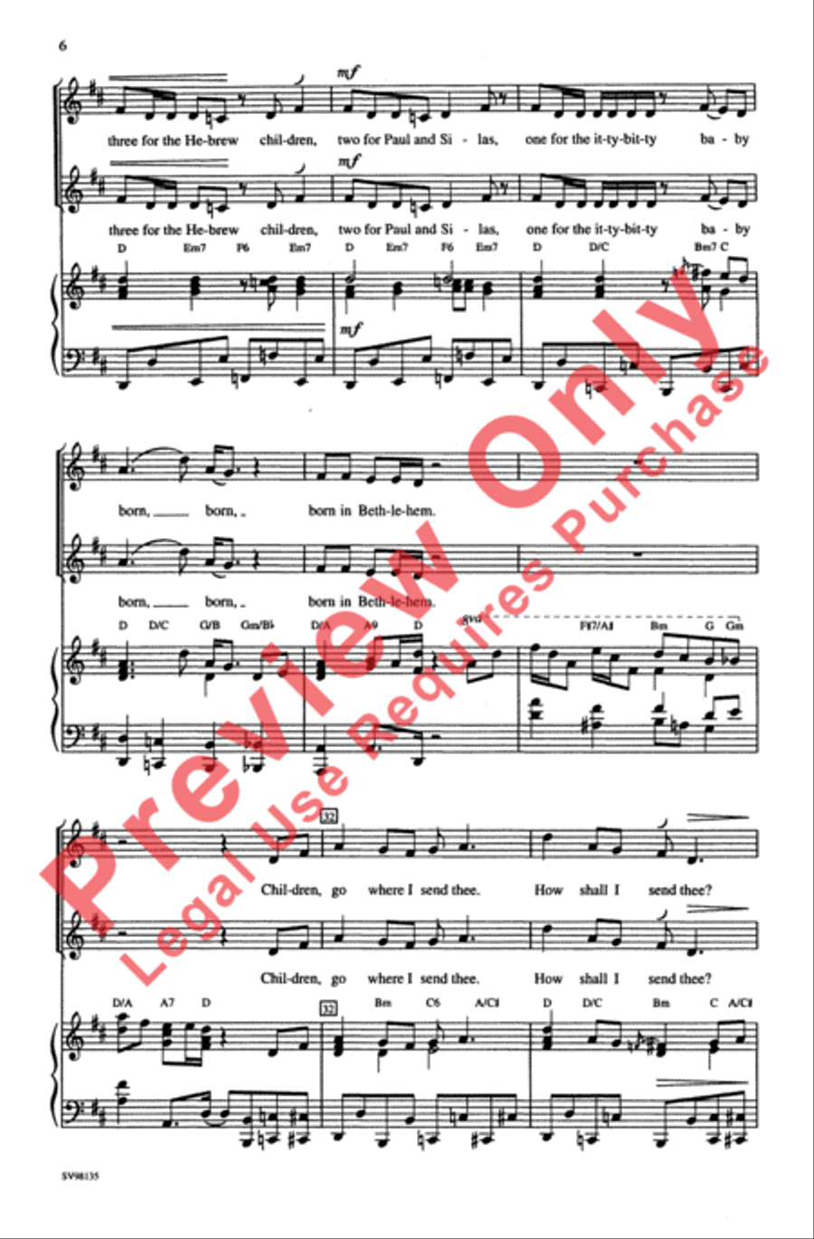 Children, Go Where I Send Thee 2-Part scores gallery preview page 5