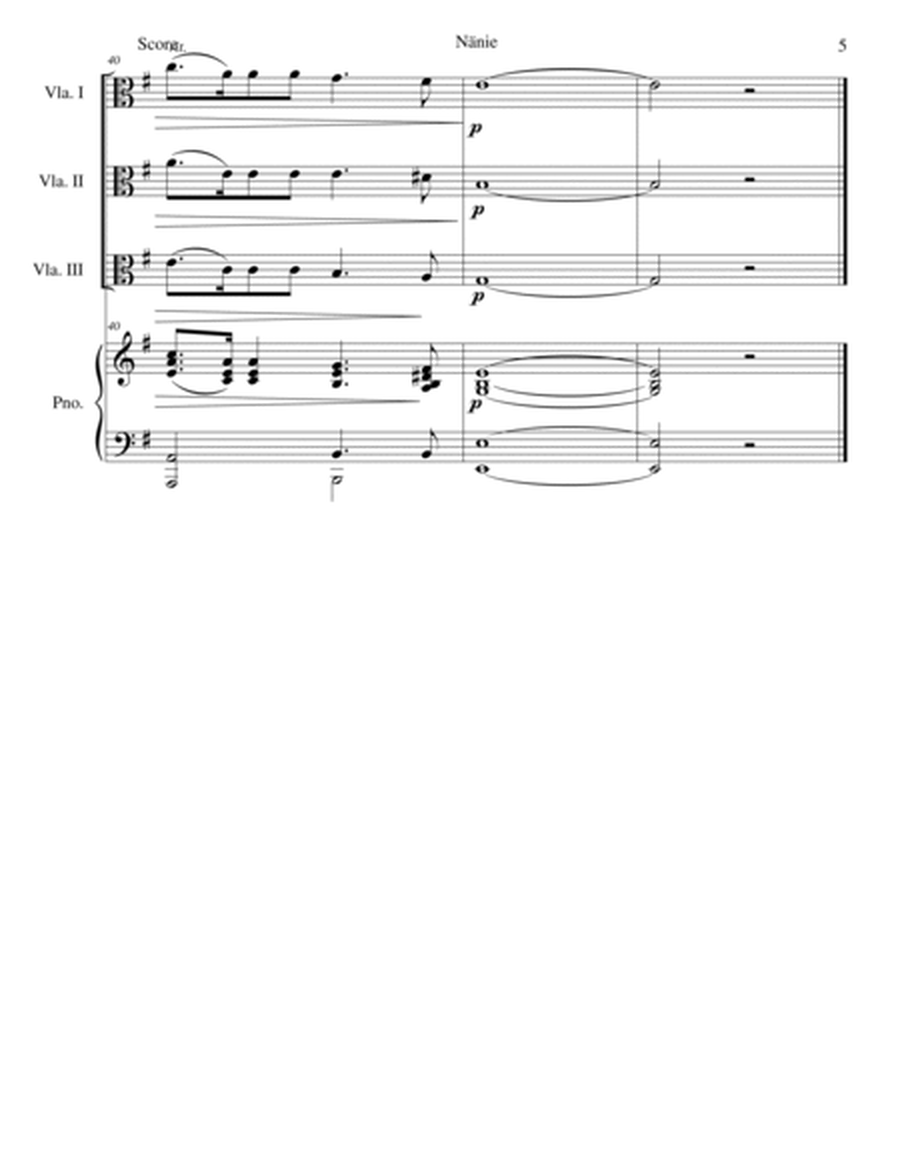 Nänie - lament for a songbird - for viola trio and piano image number null