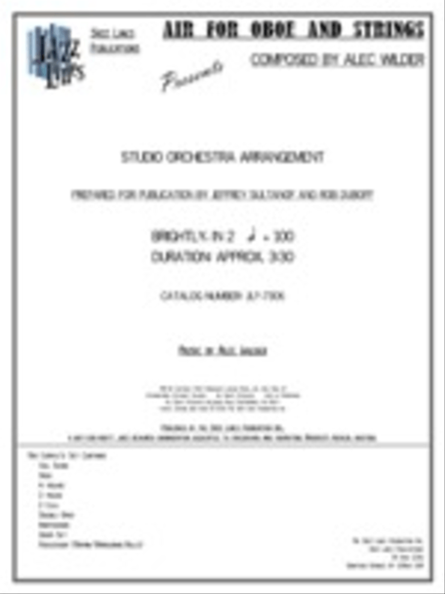 Air For Flute and Strings String Orchestra scores gallery preview page 1