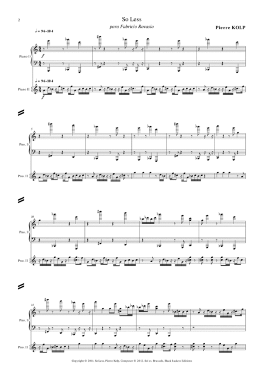 So less (2 pianos) Piano scores gallery preview page 2
