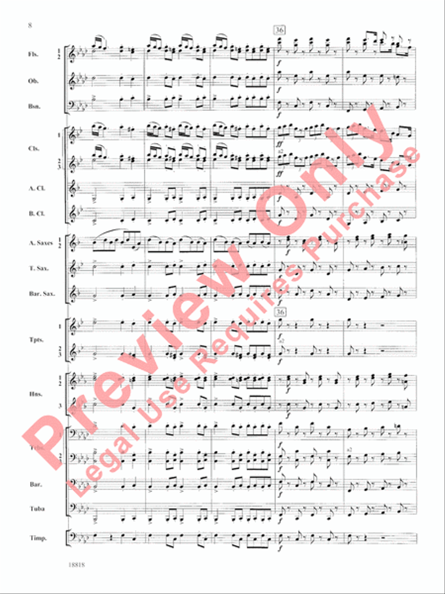 Symphony No. 9 New World, Finale Concert Band scores gallery preview page 9