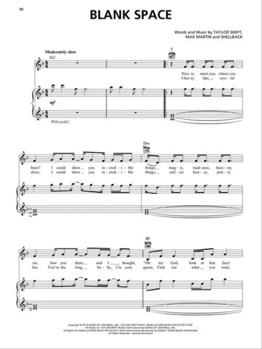 Taylor Swift – 1989 (Taylor's Version) Piano, Vocal, Guitar scores gallery preview page 4