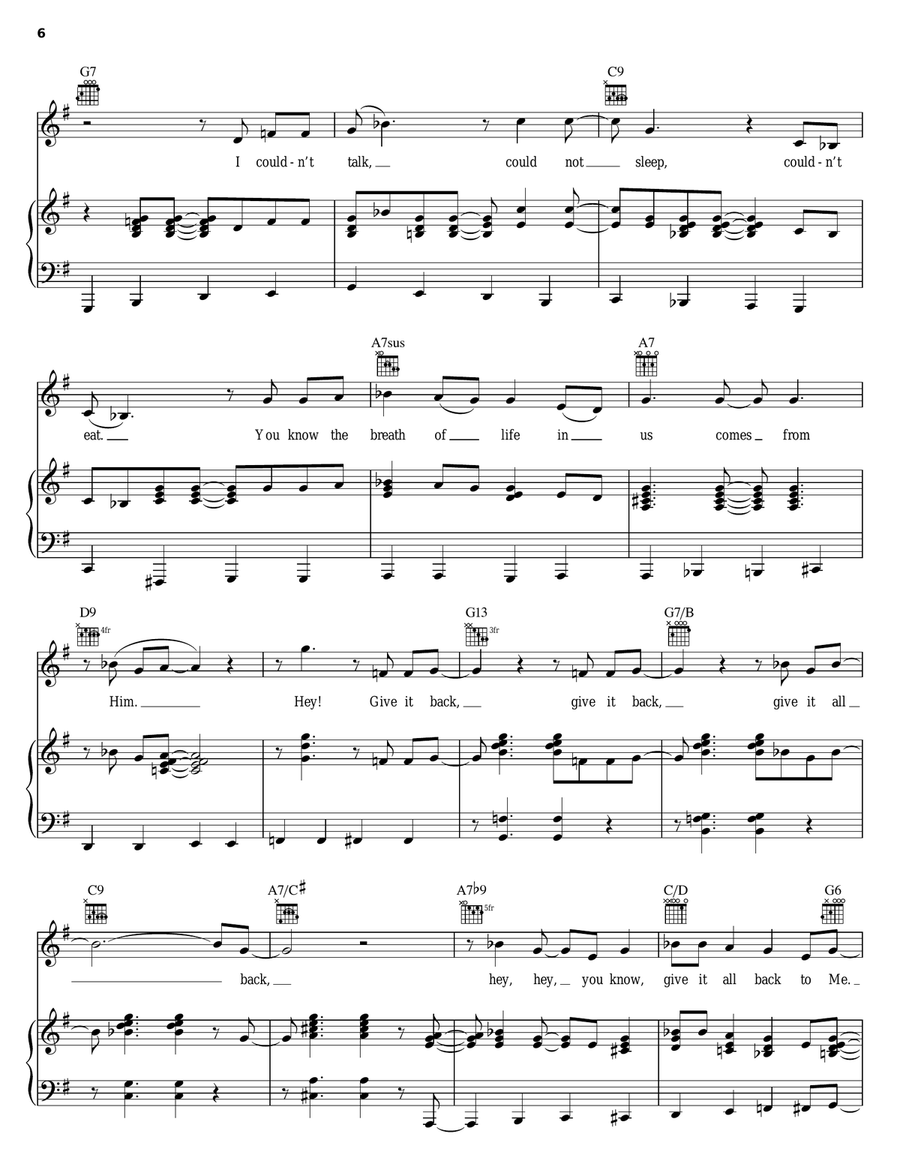 Give It All Back To Me Piano, Vocal, Guitar scores gallery preview page 6