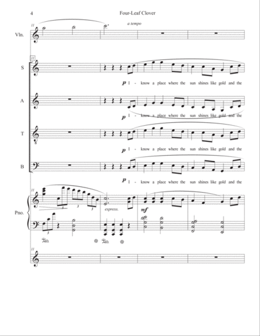 Four-Leaf Clover 4-Part scores gallery preview page 4